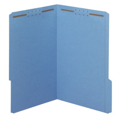 Picture of Office Depot Brand Color Fastener File Folders, Legal Size (8-1/2in x 14in), 2in Expansion, Blue, Box Of 50