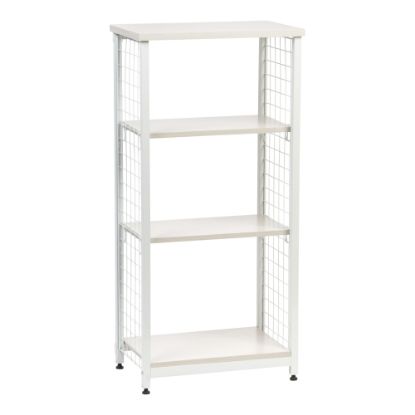 Picture of IRIS 48inH 3-Tier Mesh Open-Shelf, White