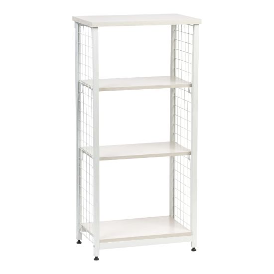 Picture of IRIS 48inH 3-Tier Mesh Open-Shelf, White