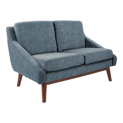 Picture of Office Star Davenport Mid-Century Loveseat, Navy/Coffee