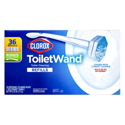 Picture of Clorox Toilet Wand And Refills Kit, 15-3/4in, Pack Of 36 Refills