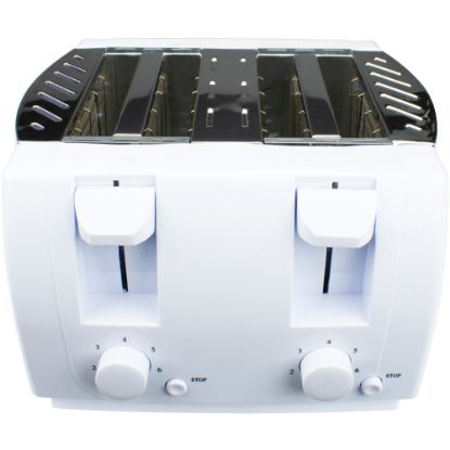 Picture of Brentwood TS-265 Cool Touch 4 Slice Toaster, White - 1300 W - Toast, Browning - White, Silver