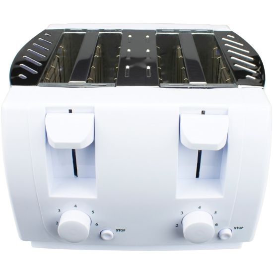 Picture of Brentwood TS-265 Cool Touch 4 Slice Toaster, White - 1300 W - Toast, Browning - White, Silver