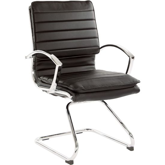 Picture of Office Star SPX23595C Faux Leather Mid-Back Guest Chair, Black