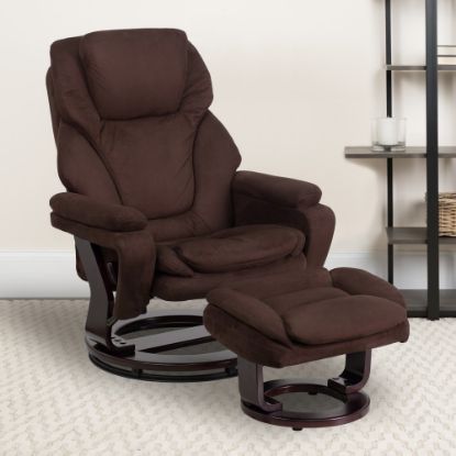 Picture of Flash Furniture Contemporary Swivel Recliner And Ottoman, Brown/Mahogany