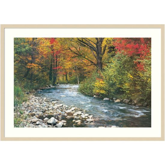 Picture of Amanti Art Forest Creek I Wood Framed Wall Art Print, 41inH x 29inW, Natural