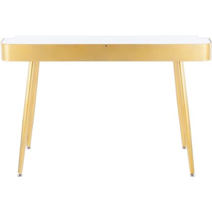 Picture of LumiSource Harvey 48inW Computer Desk, Gold/White