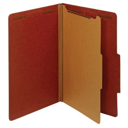 Picture of Office Depot Brand Classification Folders, 1 Divider, Legal Size (8-1/2in x 14in), 1-3/4in Expansion, Red, Box Of 10