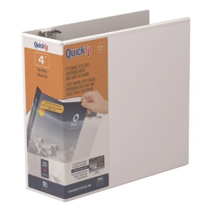 Picture of QuickFit View 3-Ring Binder, 4in Locking Angle D-Rings, White