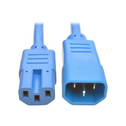 Picture of Eaton Tripp Lite Series Power Cord C14 to C15 - Heavy-Duty, 15A, 250V, 14 AWG, 6 ft. (1.83 m), Blue - Power cable - IEC 60320 C14 to IEC 60320 C15 - 250 V - 15 A - 6 ft - molded - blue