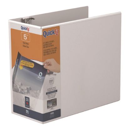 Picture of QuickFit View 3-Ring Binder, 5in Locking Angle D-Rings, White