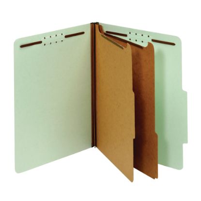 Picture of Office Depot Brand Pressboard Classification Folders With Fasteners, Letter Size (8-1/2in x 11in), 2-1/2in Expansion, Green, Box Of 10