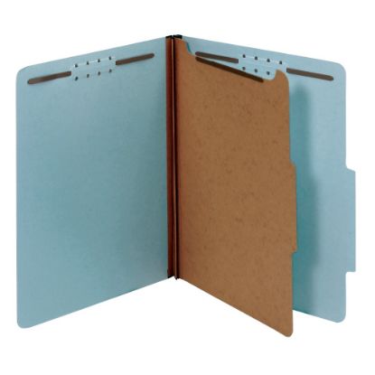 Picture of Office Depot Brand Pressboard Classification Folders With Fasteners, Legal Size, 100% Recycled, Light Blue, Pack Of 10 Folders