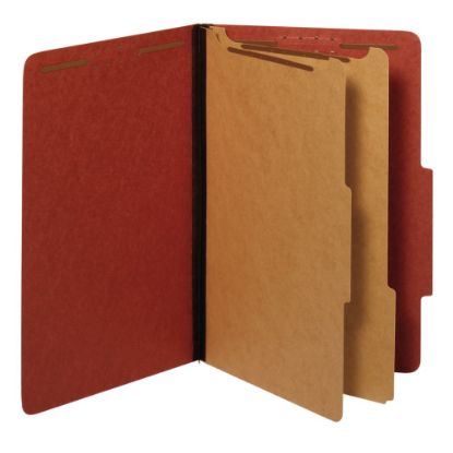 Picture of Office Depot Brand Pressboard Classification Folders With Fasteners, Legal Size, 100% Recycled, Red, Pack Of 10 Folders