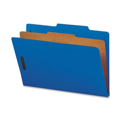 Picture of Smead Classification Folders, With SafeSHIELD Coated Fasteners, 1 Divider, 2in Expansion, Legal Size, 50% Recycled, Dark Blue, Box Of 10