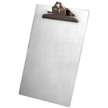 Picture of Saunders Aluminum Round Corner Clipboards - 1in Clip Capacity - 8 1/2in x 14in - Clamp - Aluminum - Silver - 1 Each