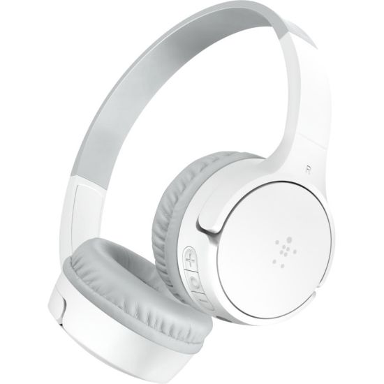 Picture of Belkin SOUNDFORM Mini Headset - Stereo - Mini-phone (3.5mm) - Wired/Wireless - Bluetooth - 30 ft - Over-the-ear - Binaural - Ear-cup - White