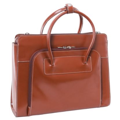 Picture of McKlein W-Series Lake Forest Briefcase With 15in Laptop Pocket, Brown