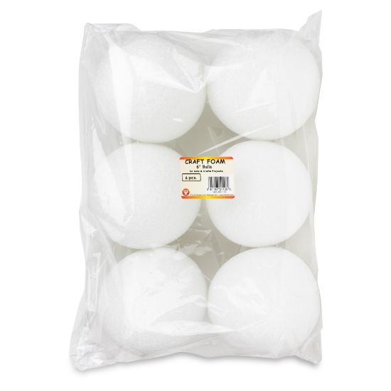 Picture of Hygloss Craft Foam Balls, 6 Inch, White, Pack Of 6