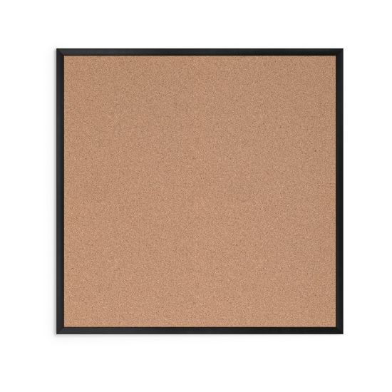 Picture of U Brands Cork Bulletin Board, 36in X 36in, Black Aluminum Frame, Actual Size 35in X 35in (2881U00-01)