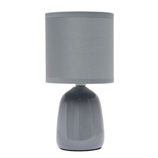 Picture of Simple Designs Thimble Base Table Lamp, 10-1/16inH, Gray/Gray