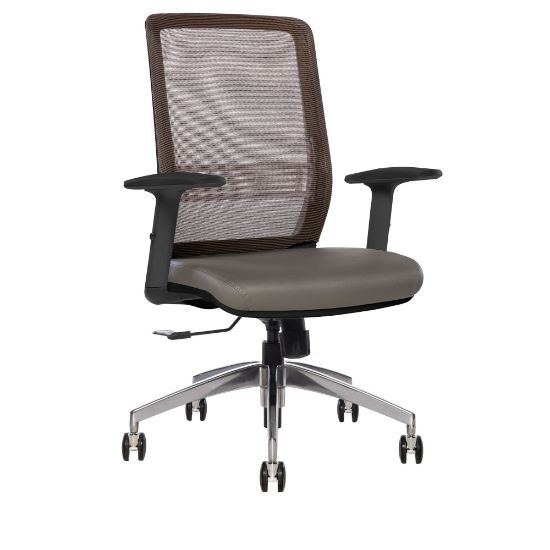 Picture of Sinfonia Sing Ergonomic Mesh/Fabric Mid-Back Task Chair With Antimicrobial Protection,  Adjustable Height  Arms, Copper/Gray/Black