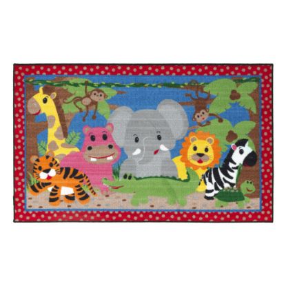 Picture of Flagship Carpets Cutie Jungle Rug, Rectangle, 5ft x 8ft, Multicolor