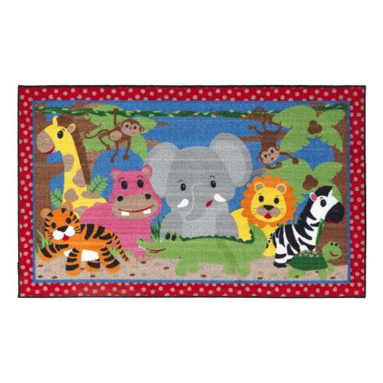 Picture of Flagship Carpets Cutie Jungle Rug, Rectangle, 5ft x 8ft, Multicolor