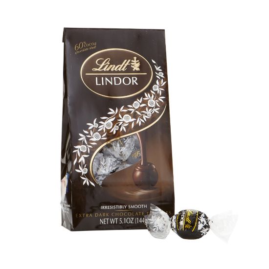 Picture of Lindor Extra-Dark Chocolate Truffles, 5.1 Oz, Pack Of 3 Bags