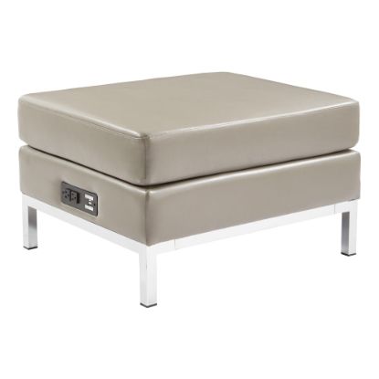 Picture of Ave Six Wall Street Charging Ottoman, Smoke