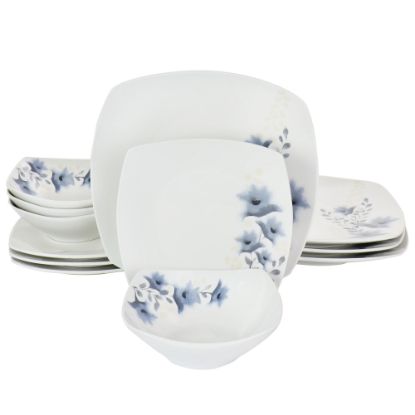 Picture of Gibson Home Evening Orchid 12-Piece Dinnerware Set, White