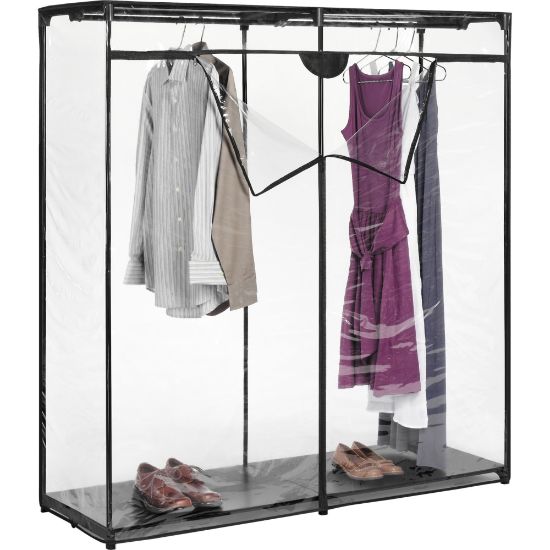 Picture of Whitmor Garment Rack - 64in Height x 60in Width x 19.5in Depth - Zippered, Durable - Clear - Plastic, Polypropylene, Steel