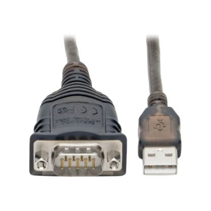 Picture of Tripp Lite U209-30N-IND USB to RS485/RS422 FTDI Serial Adapter Cable, 30 in. - First End: 1 x Type A Male USB - Second End: 1 x DB-9 Male Serial - 230 kbit/s - Shielding - Nickel Plated Connector - Gold Plated Contact - Black