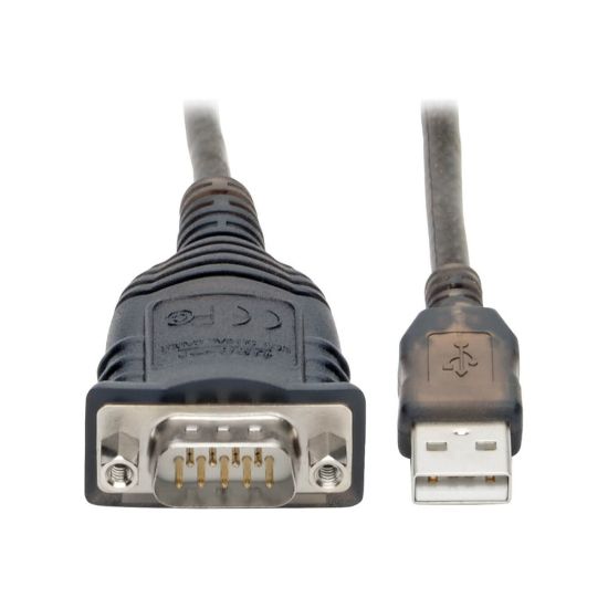 Picture of Tripp Lite U209-30N-IND USB to RS485/RS422 FTDI Serial Adapter Cable, 30 in. - First End: 1 x Type A Male USB - Second End: 1 x DB-9 Male Serial - 230 kbit/s - Shielding - Nickel Plated Connector - Gold Plated Contact - Black