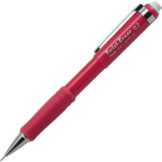 Picture of Pentel Twist-Erase III Mechanical Pencil, #2 Lead, 0.7 mm, Refillable, Red Barrel