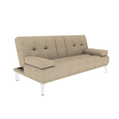 Picture of Lifestyle Solutions Serta Michigan Convertible Sectional Sofa, 33-1/2inH x 102-4/5inW x 70-1/8inD, Sand