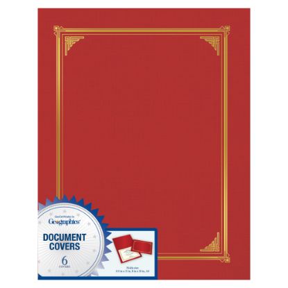 Picture of Geographics Document Covers, 9 3/4in x 12 1/2in, Red, Pack Of 6