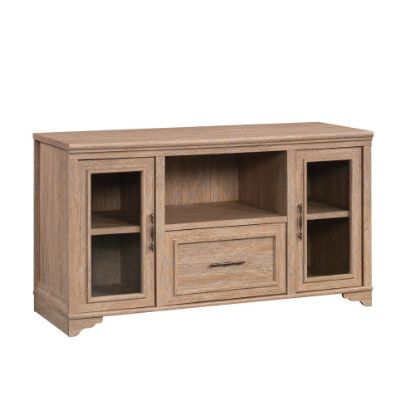 Picture of Sauder Rollingwood 54inW Computer Desk Credenza, Brushed Oak