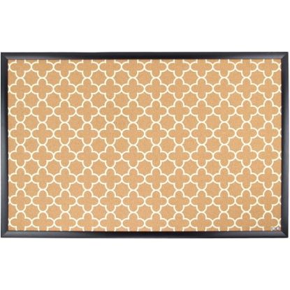 Picture of U Brands Fashion Cork Bulletin Board, 35in X 23in, Black Wood Frame