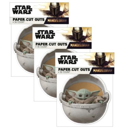 Picture of Eureka Paper Cut-Outs, Star Wars The Mandalorian, 36 Cut-Outs Per Pack, Set Of 3 Packs