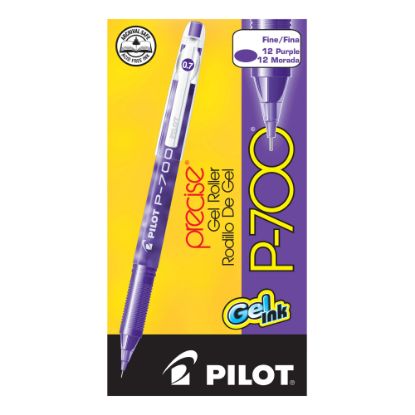 Picture of Pilot P700 Gel Rollerball Pens, Fine Point, 0.7 mm, Purple Barrel, Purple Ink, Pack Of 12 Pens