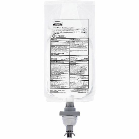 Picture of Rubbermaid Commercial Hand Sanitizer Foam Refill - Fragrance-free Scent - 37.2 fl oz (1100 mL) - Kill Germs - Hand - White Clear - Dye-free, Hygienic - 4 / Carton