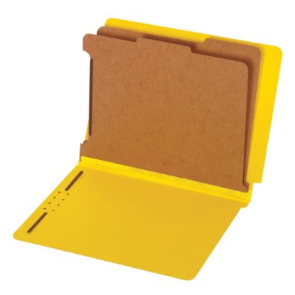 Picture of Pendaflex Straight-Cut End-Tab Pressboard Classification Folders, 2-1/2in Expansion, 2 Dividers, 8 1/2in x 11in, Letter, Yellow, Box of 10