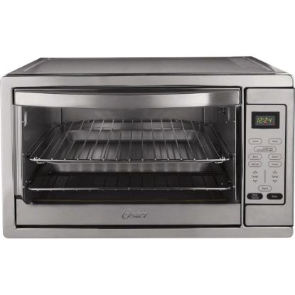 Picture of Oster Extra Large Digital Countertop Oven - 1500 W - Toast, Pizza, Bake, Broil, Defrost, Roast, Dehydrate, Convection - Brushed Stainless Steel