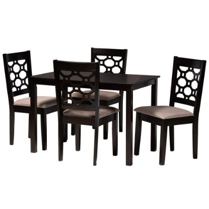 Picture of Baxton Studio Henry 5-Piece Dining Set, 29-1/8inH x 43-5/16inW x 27-9/16inD, Sand/Dark Brown