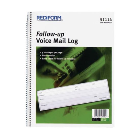 Picture of Rediform Follow-Up Voice Mail Log Book, 8in x 10 5/8in, 500 Sheets, 50% Recycled, Blue