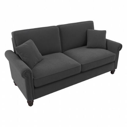 Picture of Bush Furniture Coventry 73inW Sofa, Charcoal Gray Herringbone, Standard Delivery