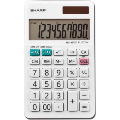 Picture of Sharp White Series Handheld Calculator, EL-377WB