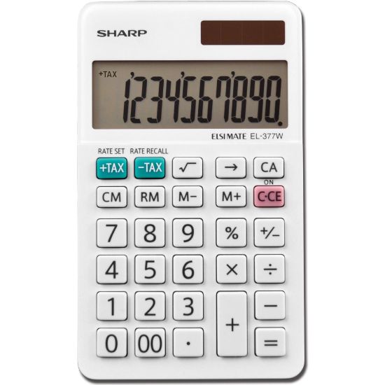 Picture of Sharp White Series Handheld Calculator, EL-377WB