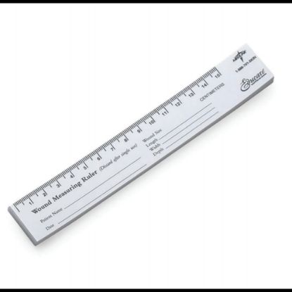 Picture of Medline Educare Paper Wound Rulers, 7 1/2inH x 1 1/8inW x 1/8inD, Black/White, 25 Rulers Per Pad, Pack Of 10 Pads